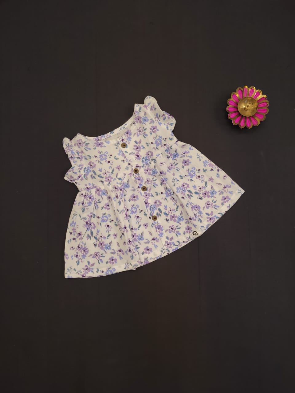 Lavender - Girls Readymade Muslin Frocks