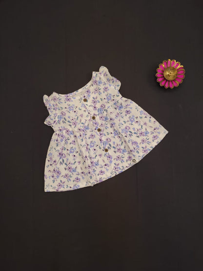 Lavender - Girls Readymade Muslin Frocks