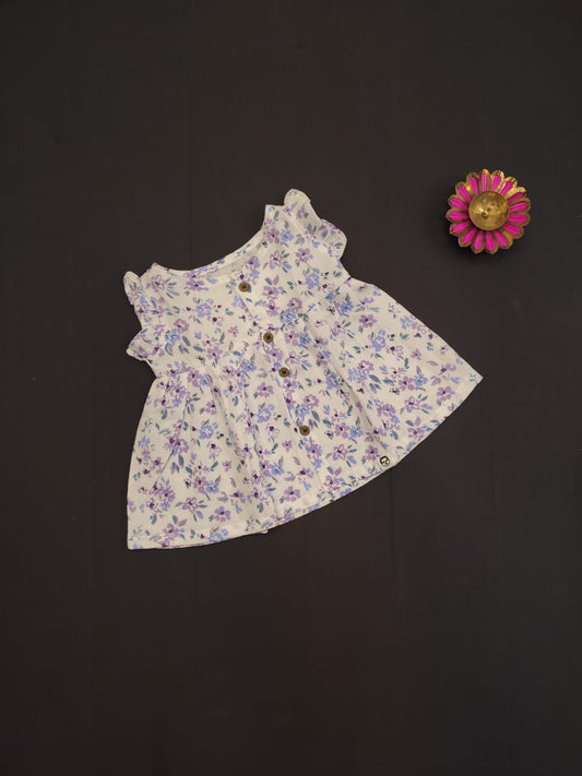 Lavender - Girls Readymade Muslin Frocks