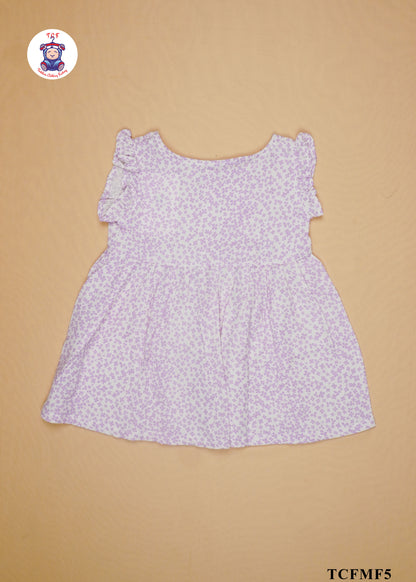Light Pink - Girls Readymade Muslin Frocks