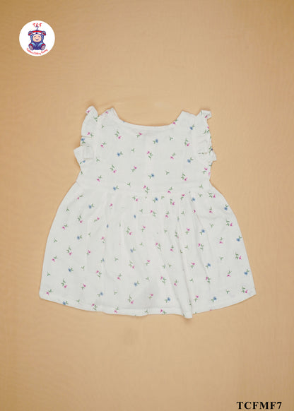 Half White - Girls Readymade Muslin Frocks