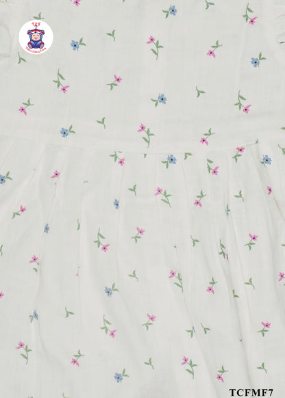 Half White - Girls Readymade Muslin Frocks