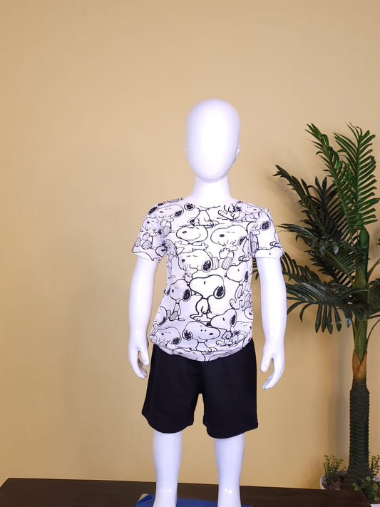 White & Black - Boys Disney Shorty Set