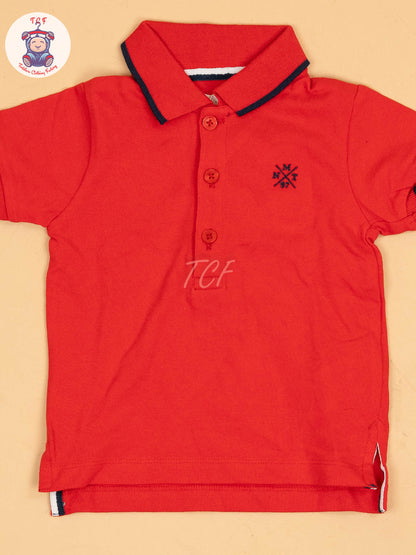 Red - Boys Readymade Collor T-Shirts