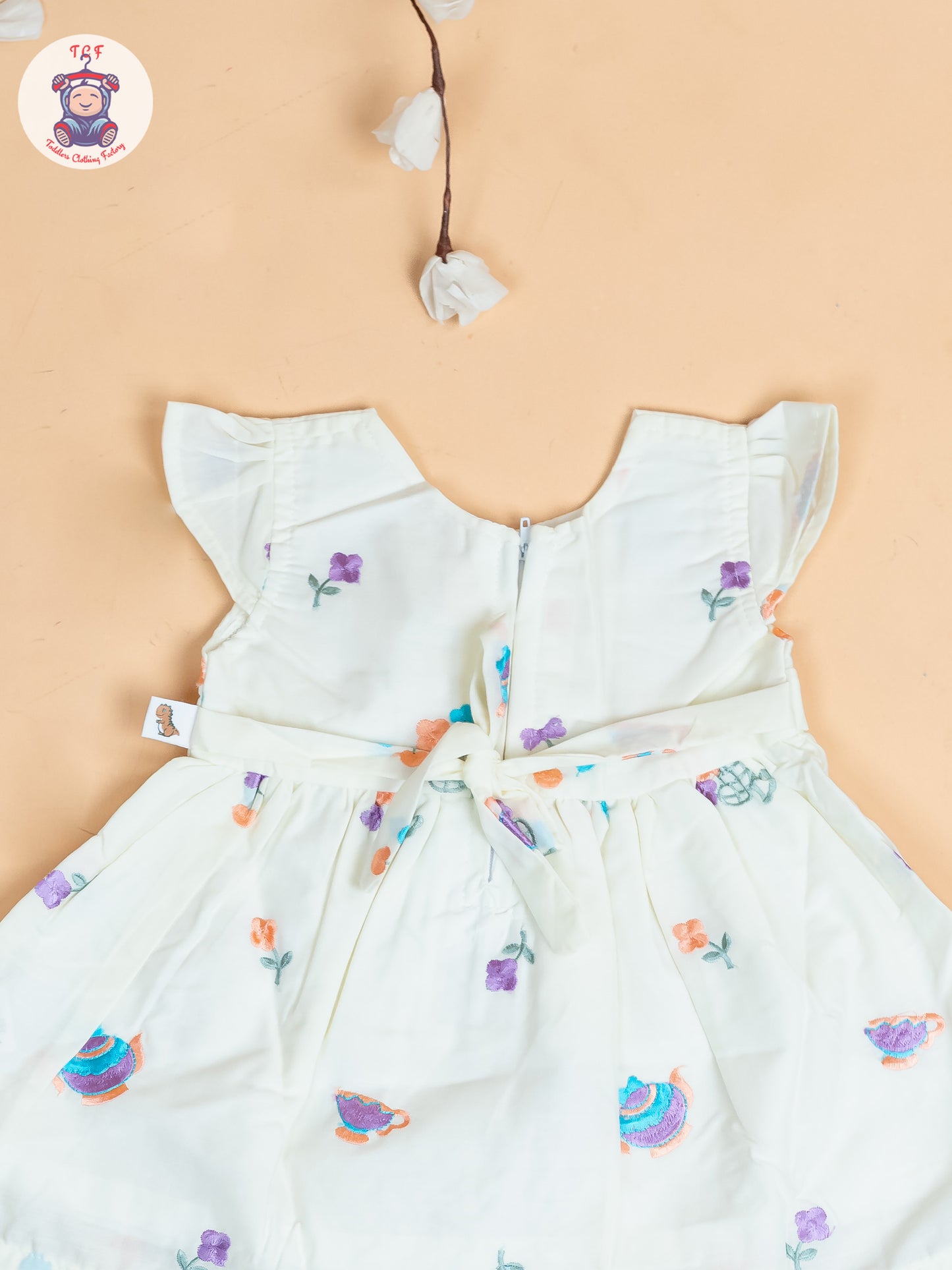 Half White - Girls Cotton Embroidered Frocks