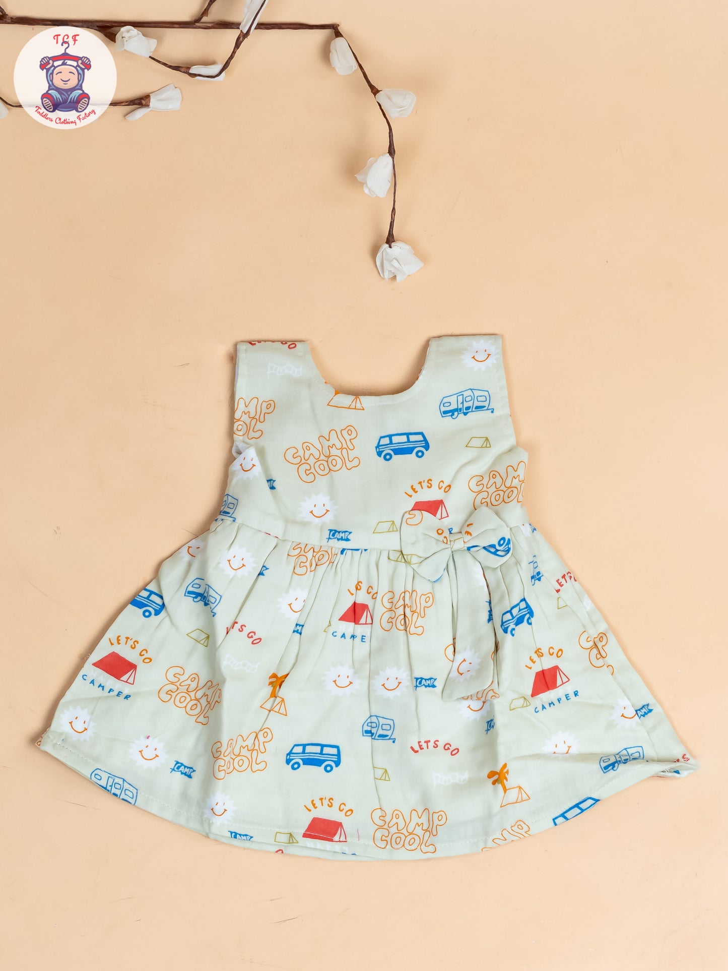Cream - Girls Camp Cool Cotton Frocks