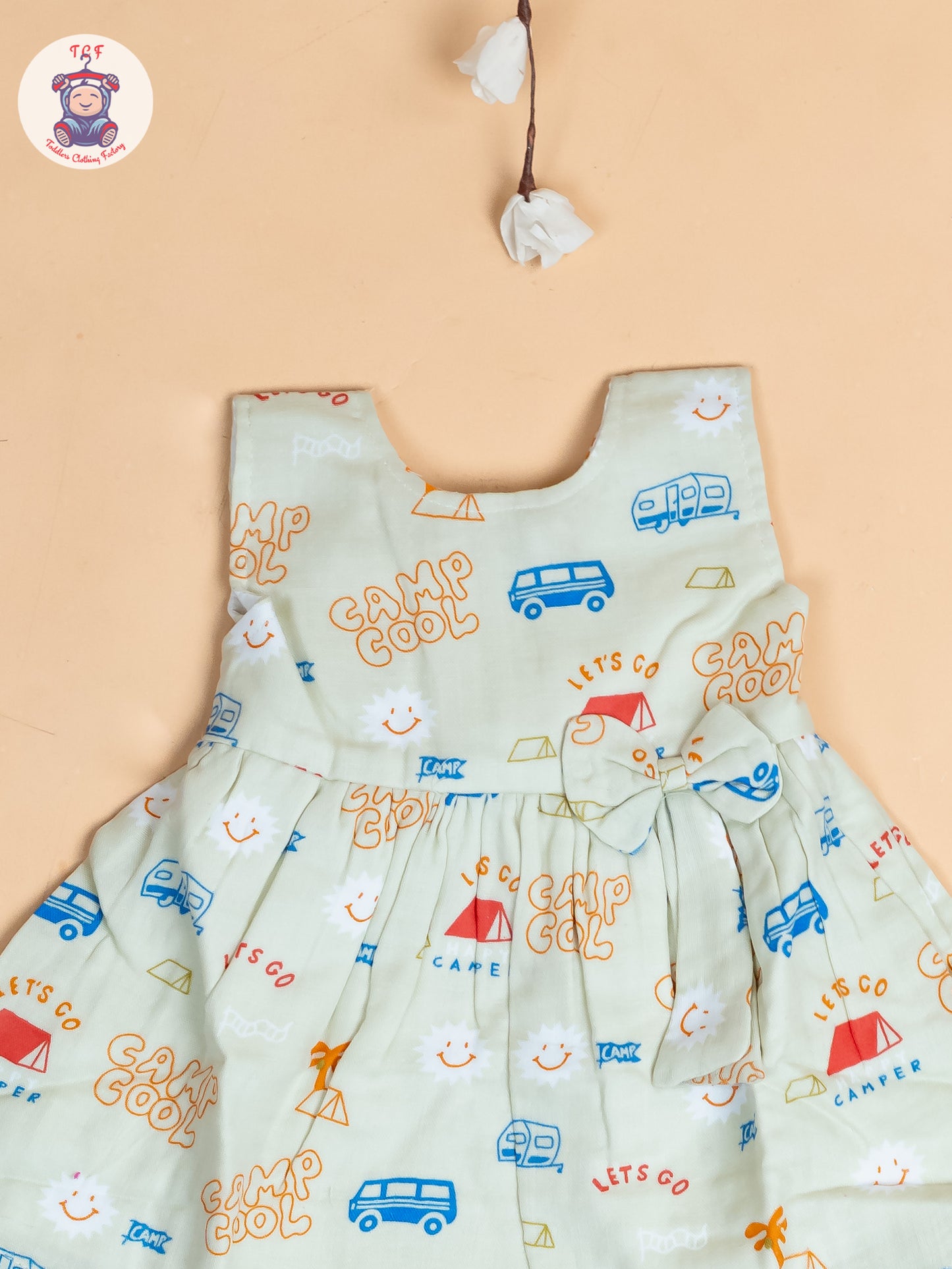 Cream - Girls Camp Cool Cotton Frocks