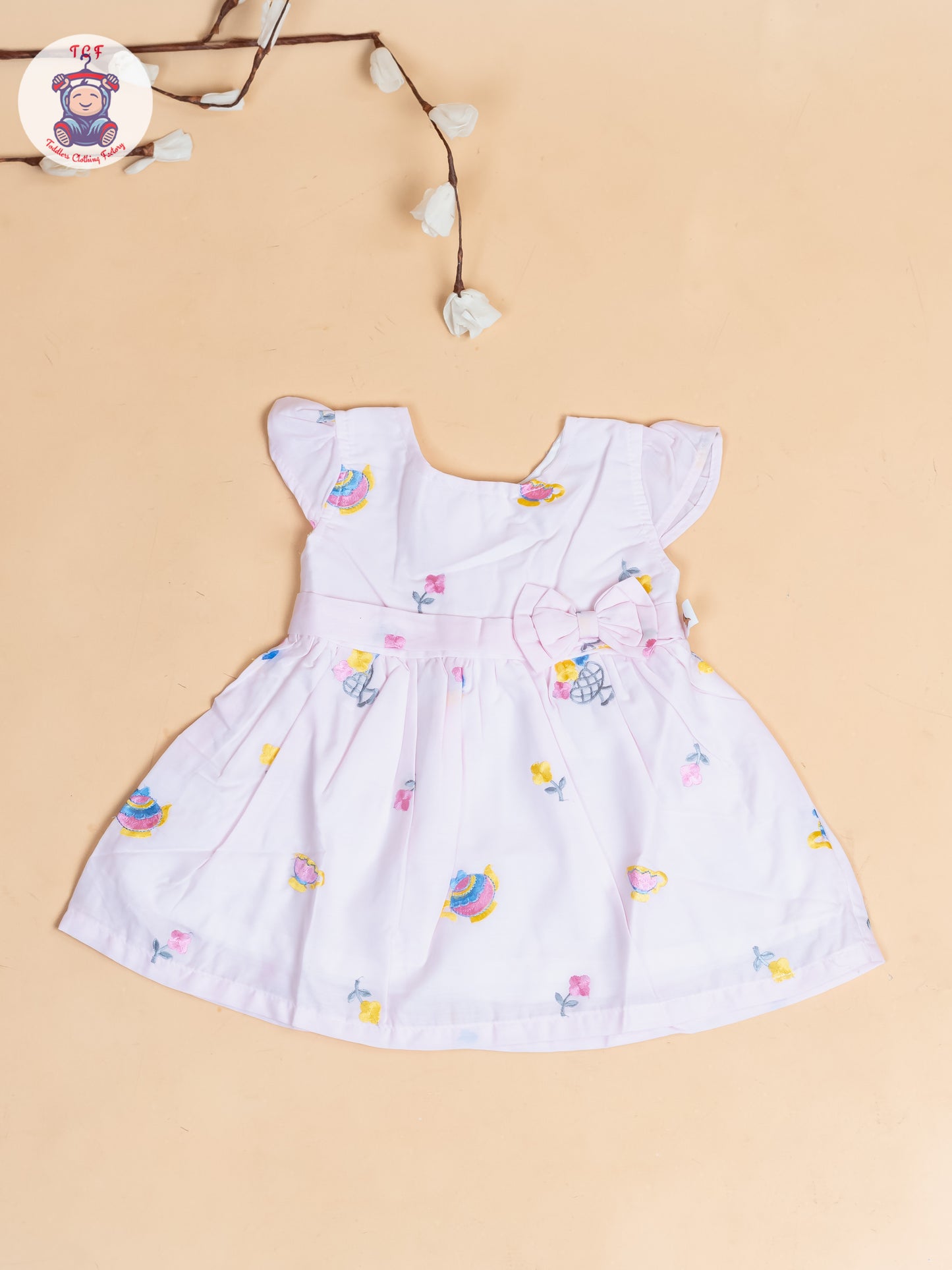 Pink - Girls Cotton Embroidered Frocks