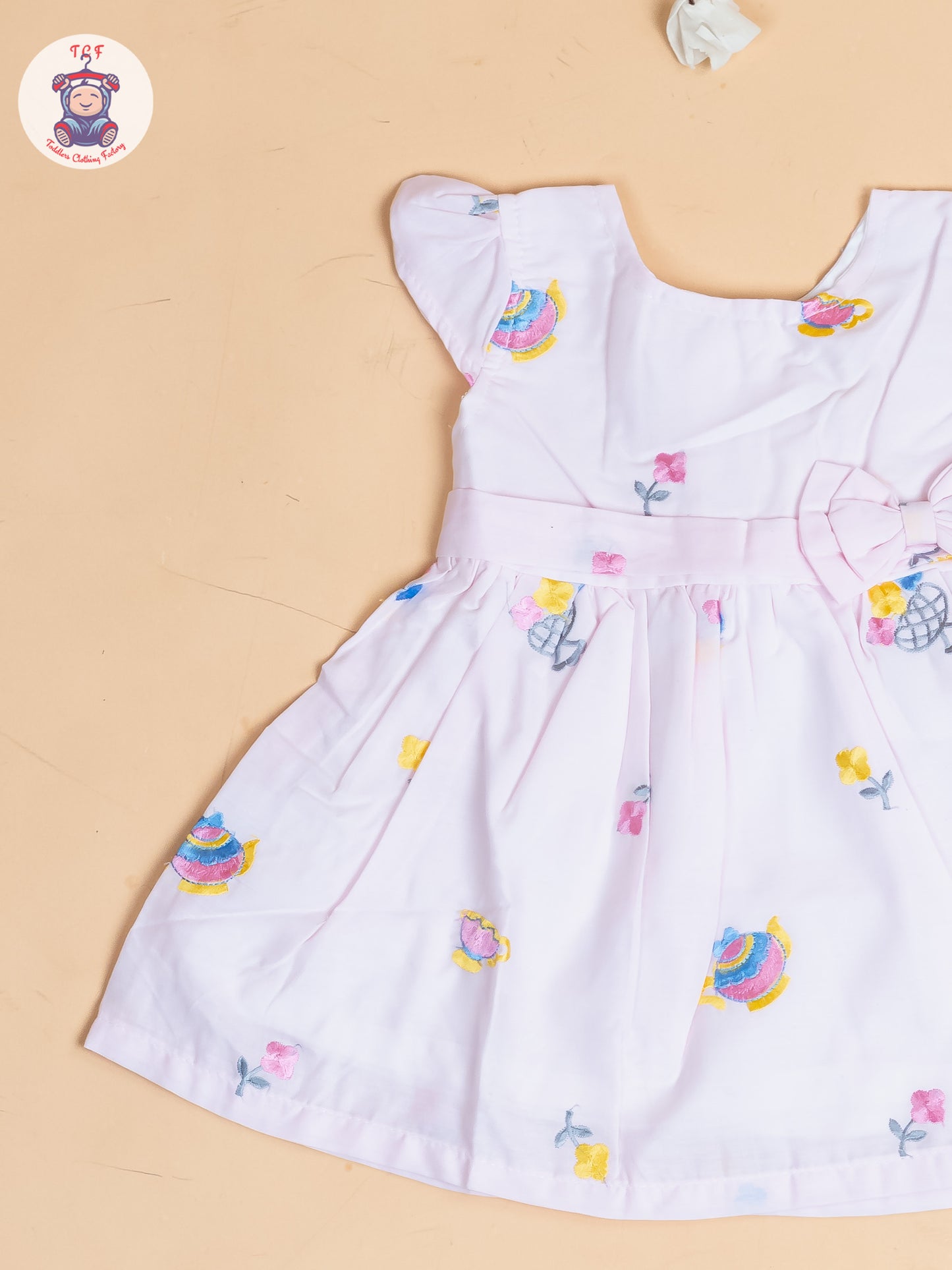 Pink - Girls Cotton Embroidered Frocks