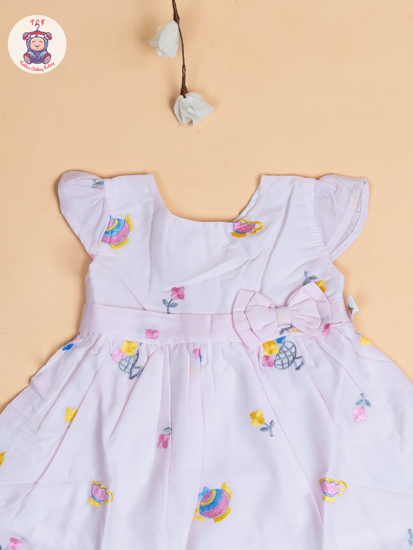 Pink - Girls Cotton Embroidered Frocks