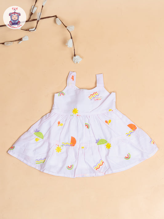 Baby Pink - Girls Cotton Embroidered Frocks