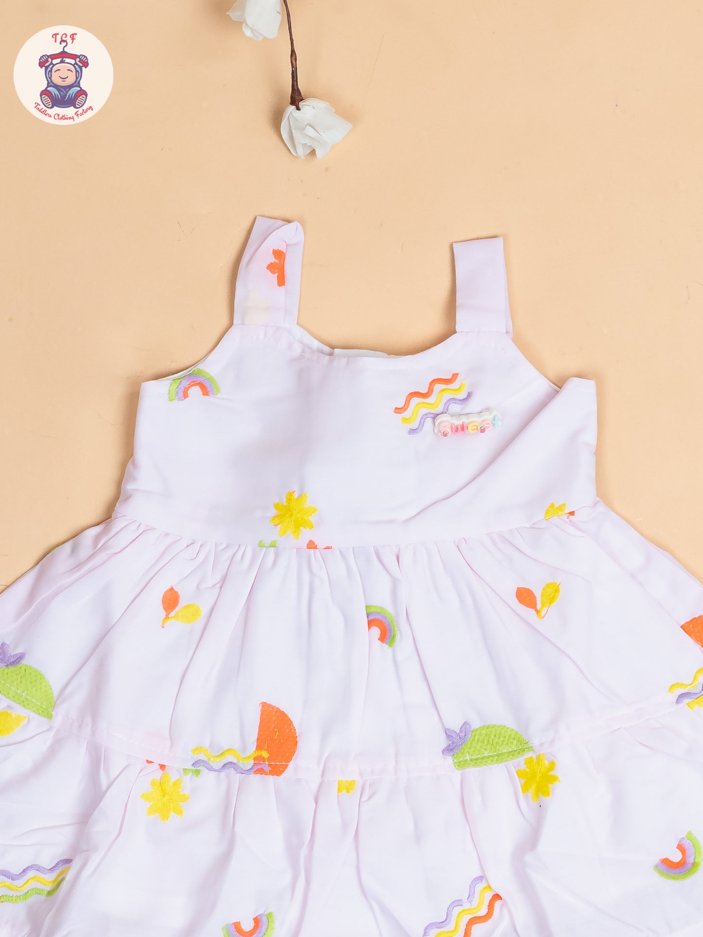 Baby Pink - Girls Cotton Embroidered Frocks