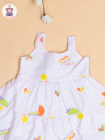 Baby Pink - Girls Cotton Embroidered Frocks