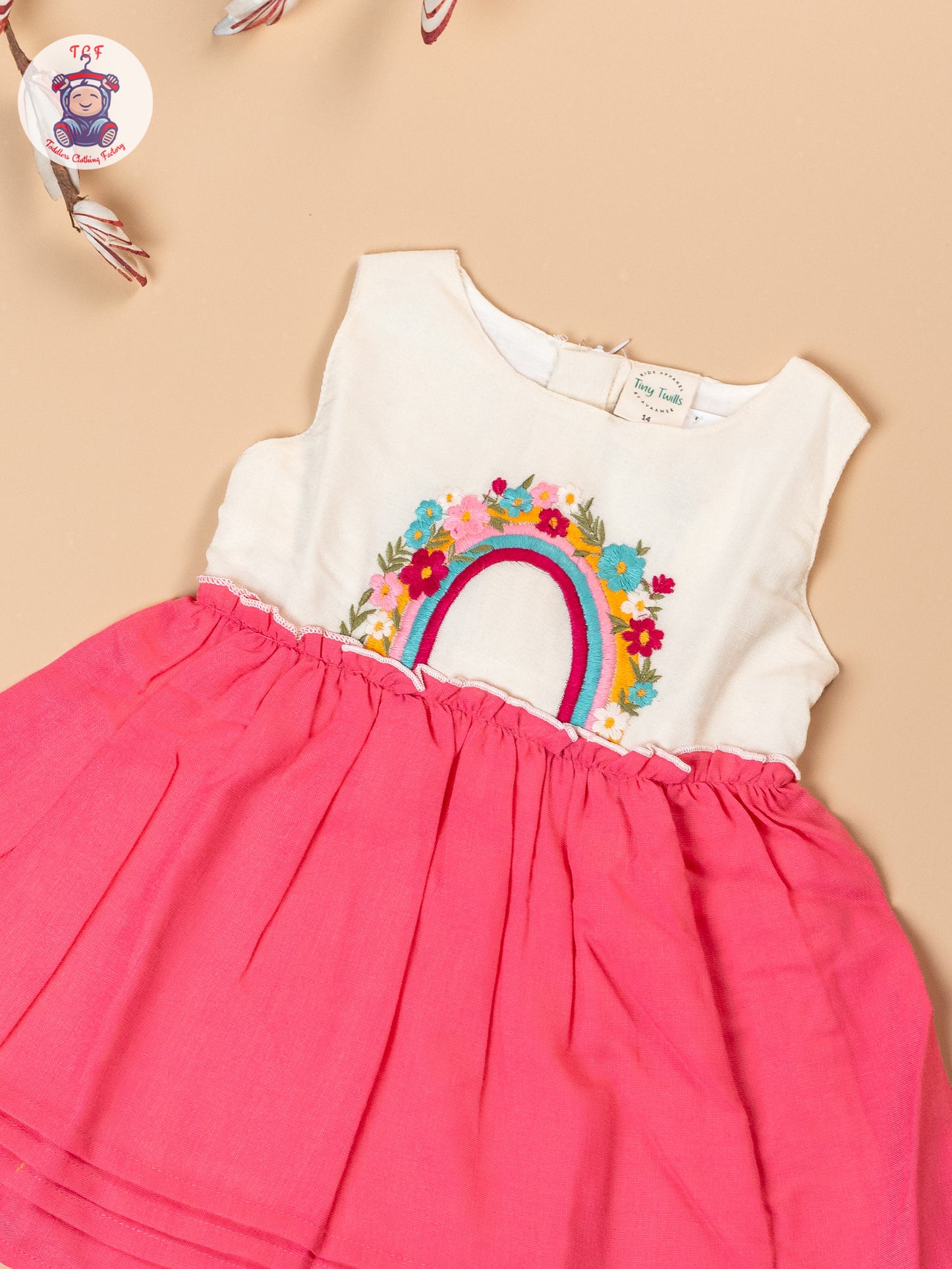 Pink - Girls Cotton Embroidered Frocks