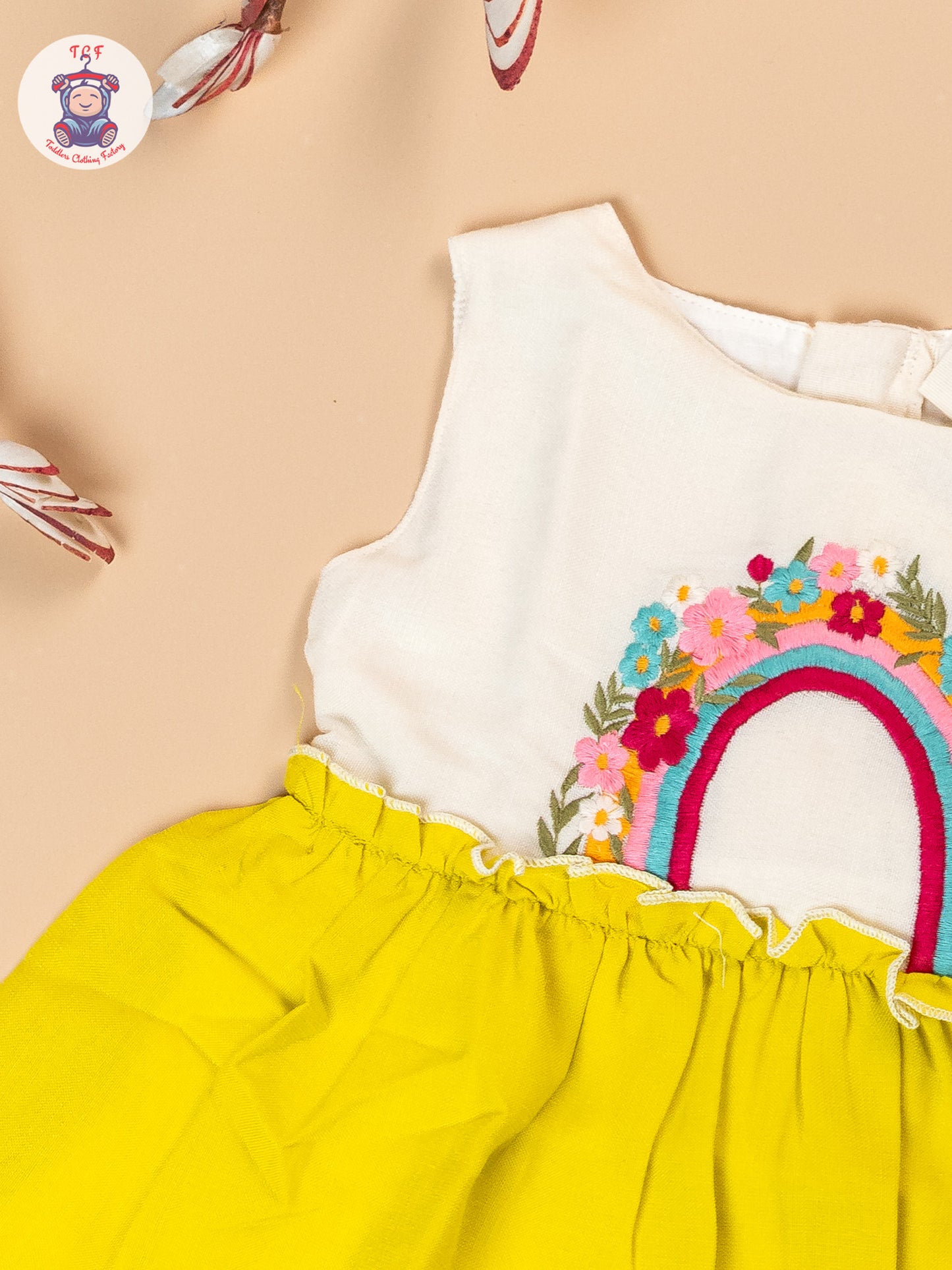 Light Green - Girls Cotton Embroidered Frocks