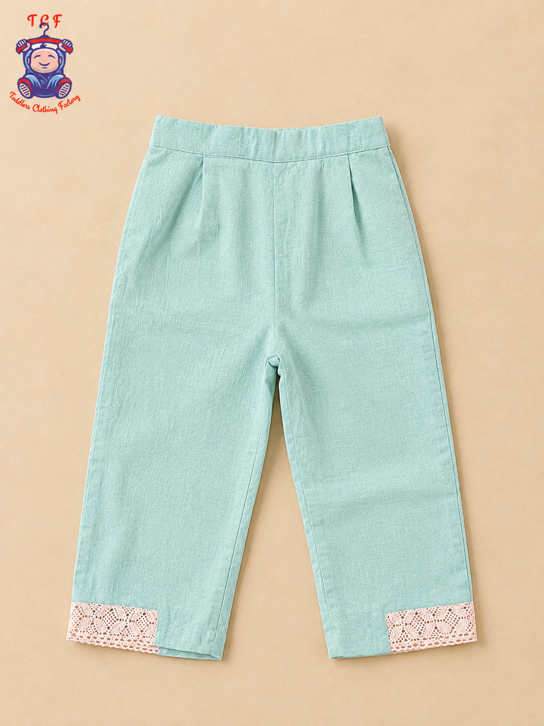 Tiny Threads Girls Embroidered Peplum Top with Mint Pants Co-ord Set