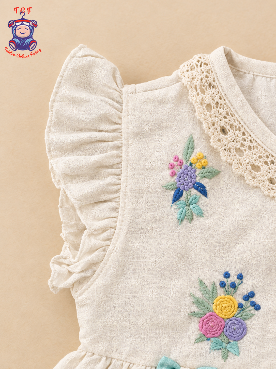 Tiny Threads Girls Embroidered Peplum Top with Mint Pants Co-ord Set
