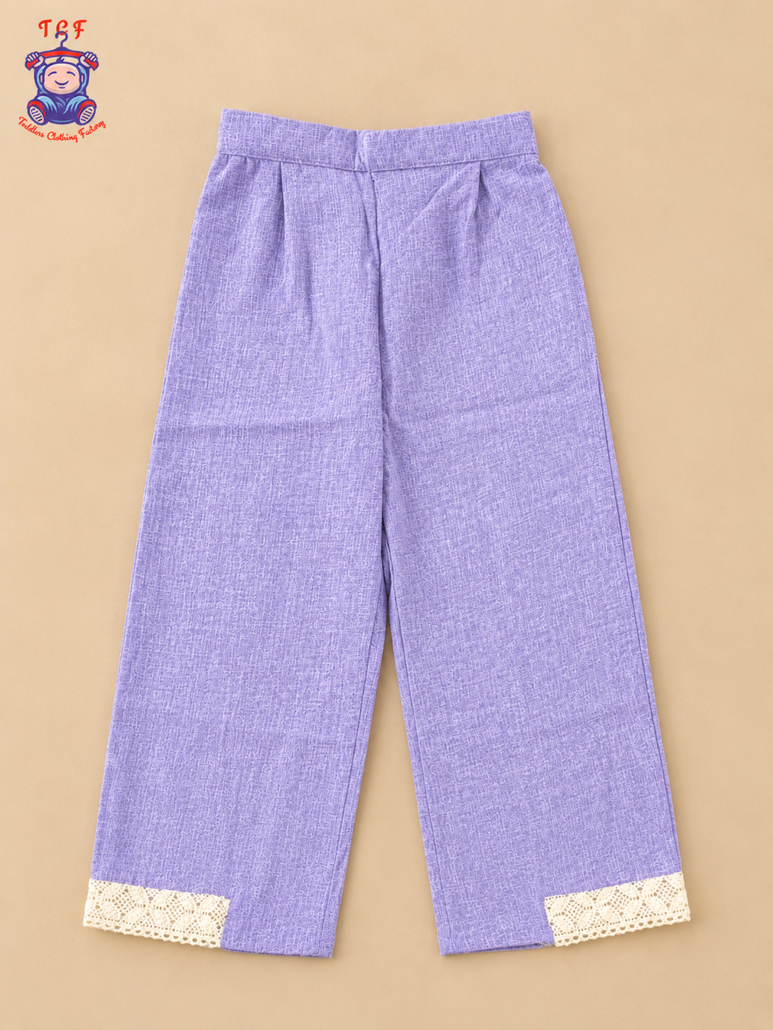 Tiny Threads Girls Embroidered Peplum Top with Lavender Pants Co-ord Set