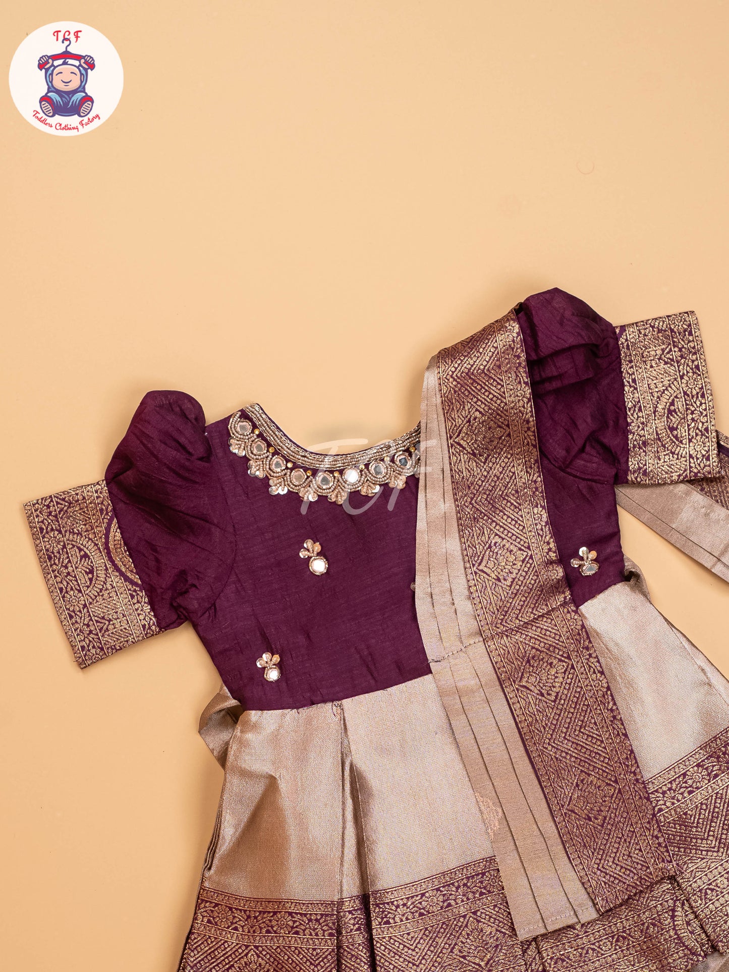 Purple & Sandal  - Kids Readymade Frocks