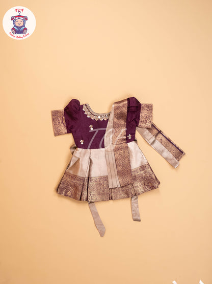 Purple & Sandal  - Kids Readymade Frocks