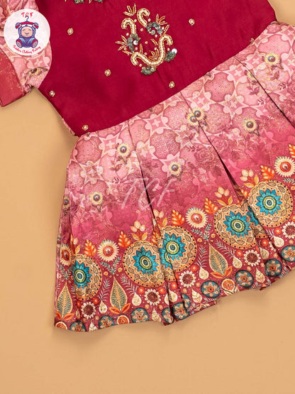Pink & Baby Pink  - Kids Readymade Frocks