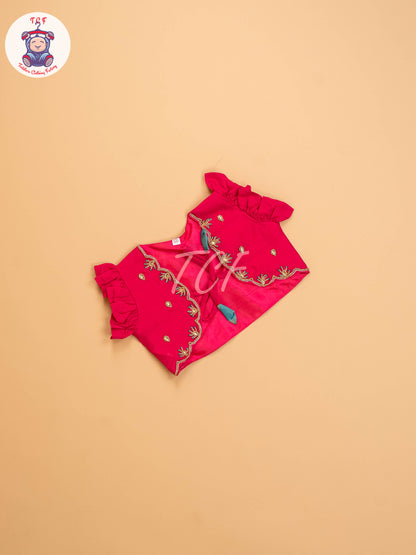 Pink & Greenish - Kids Readymade Frocks