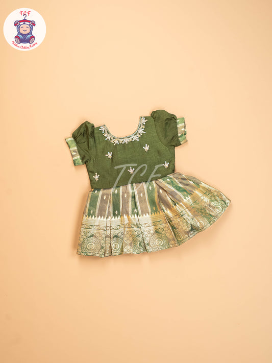 Green & Gold - Kids Readymade Frocks