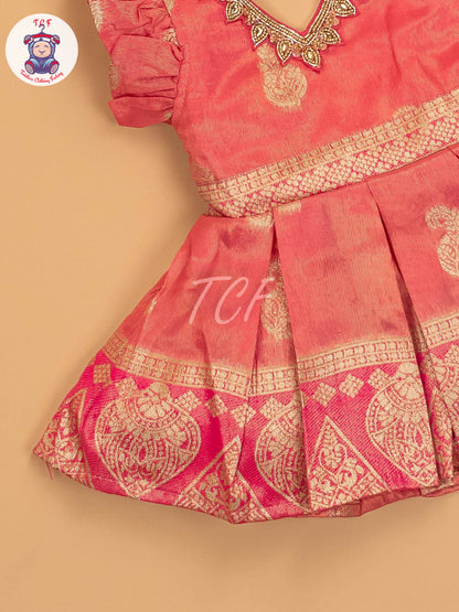 Peach  - Kids Readymade Frocks
