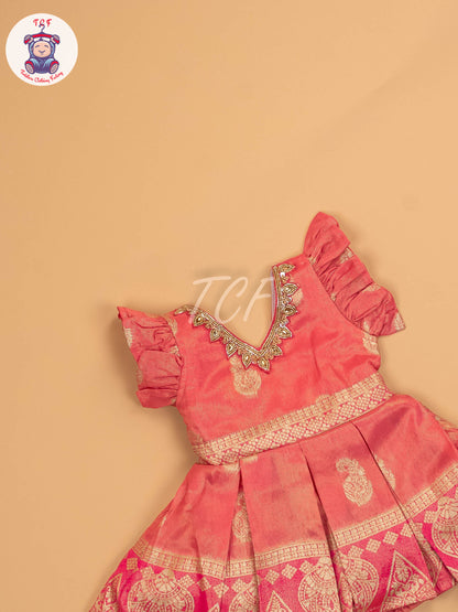 Peach  - Kids Readymade Frocks