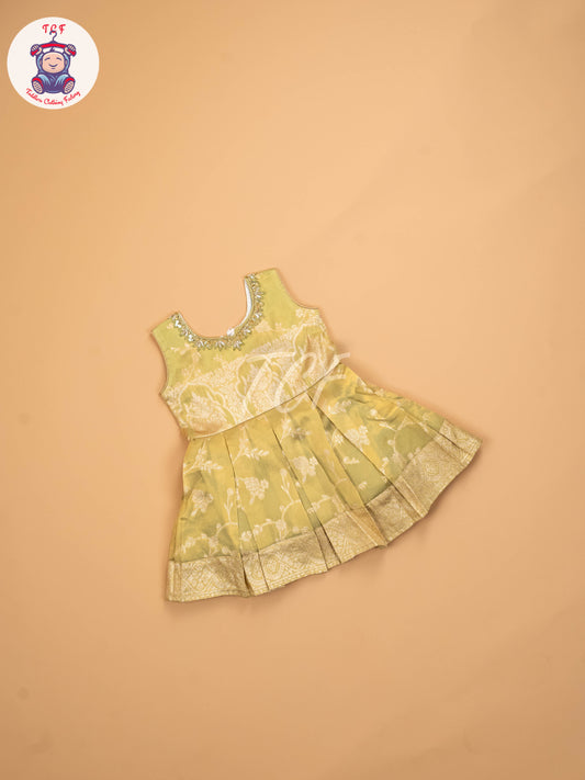 Green & Gold - Kids Readymade Frocks