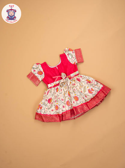 Pink Floral - Kids Readymade Frocks