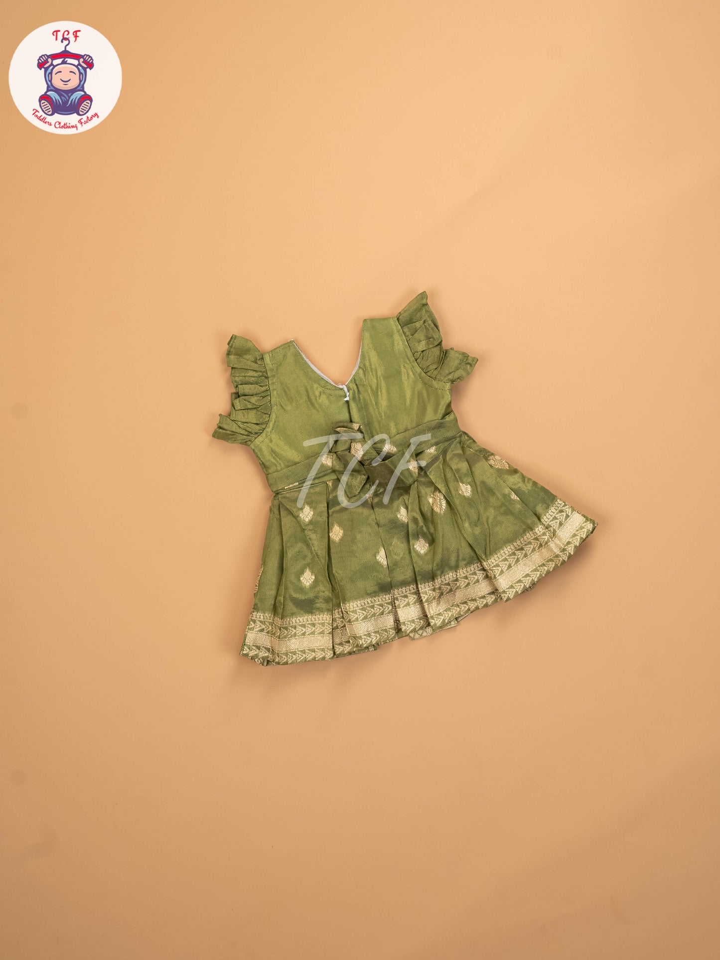 Olive Green - Kids Readymade Frocks