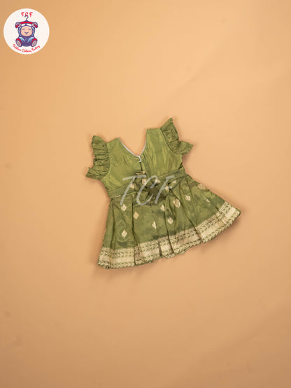 Olive Green - Kids Readymade Frocks