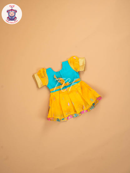 Blue & Yellow - Kids Readymade Frocks