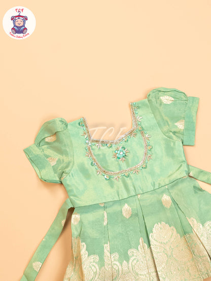 Light Green - Kids Readymade Frocks