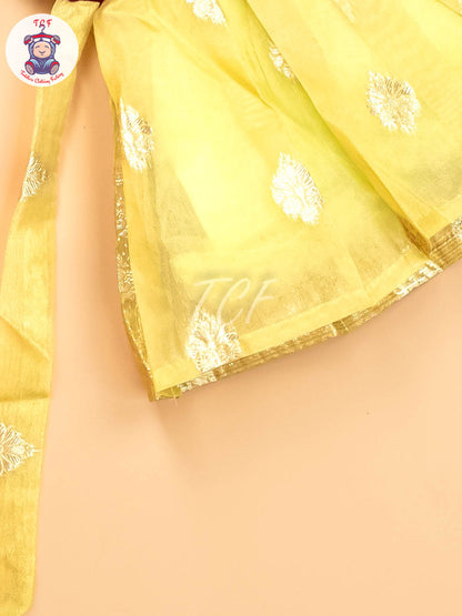 Maroon & Lime Green - Kids Readymade Frocks