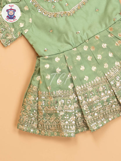 Pastel Green - Kids Readymade Frocks