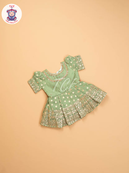 Pastel Green - Kids Readymade Frocks