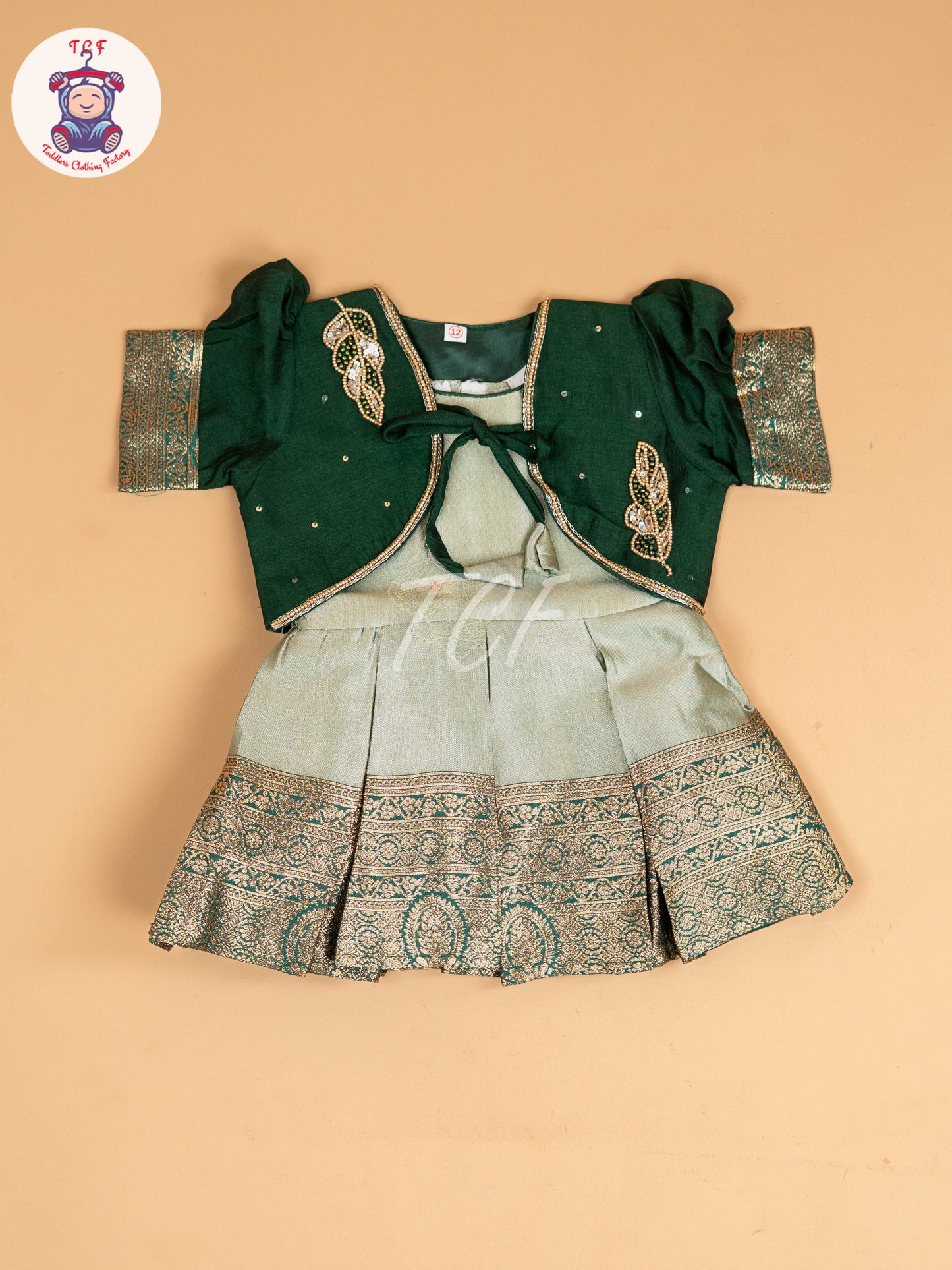 Bottle Green - Kids Readymade Frocks