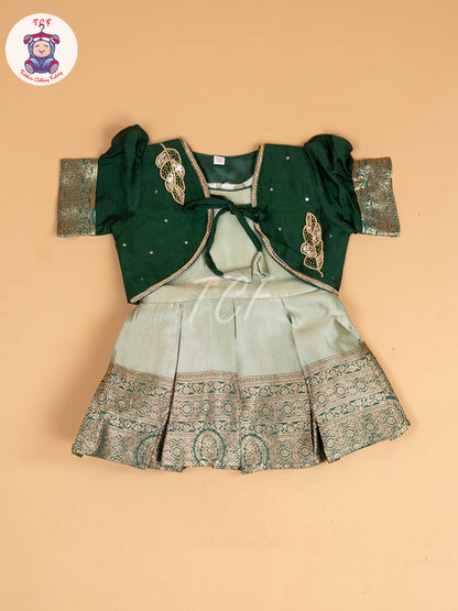 Bottle Green - Kids Readymade Frocks
