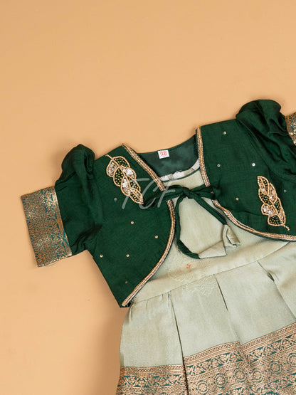 Bottle Green - Kids Readymade Frocks