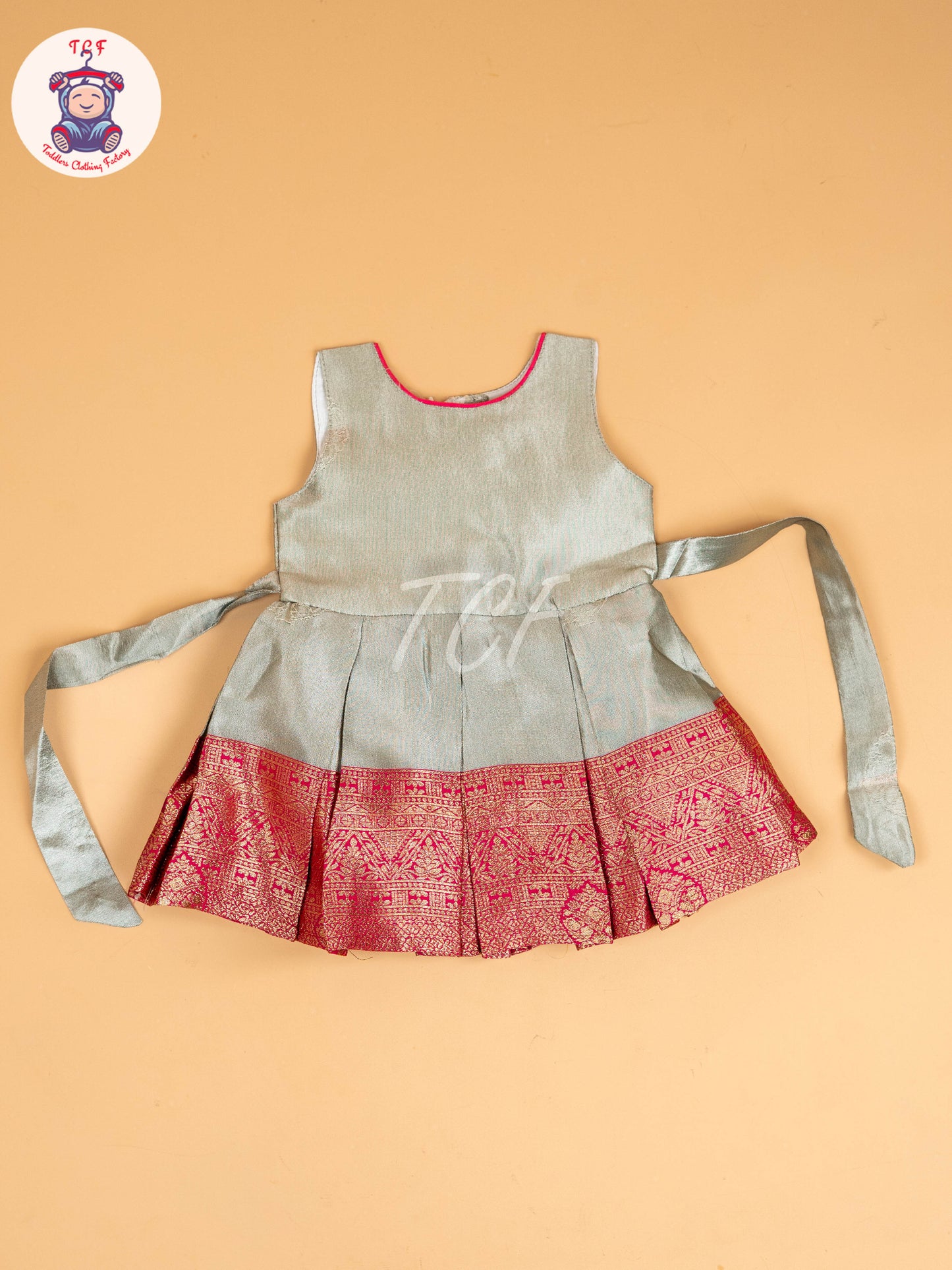 Pink & Pastel Green - Kids Readymade Frocks