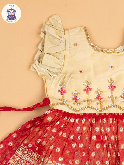 Sandal & Pink - Kids Readymade Frocks