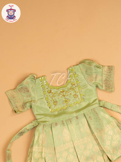 Pista Green - Kids Readymade Frocks