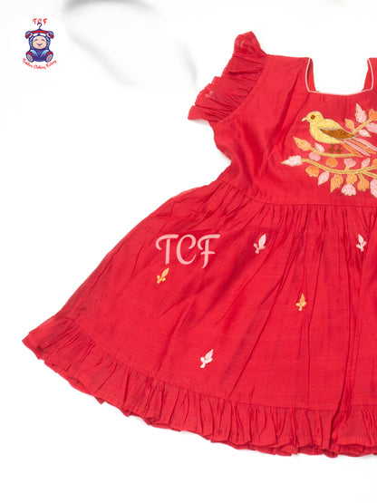 Pink - Girls Traditional Embroidered Frocks