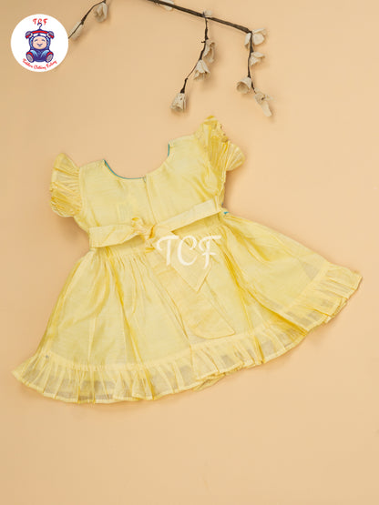 Cream Floral Embroidery – Kids Readymade Frocks