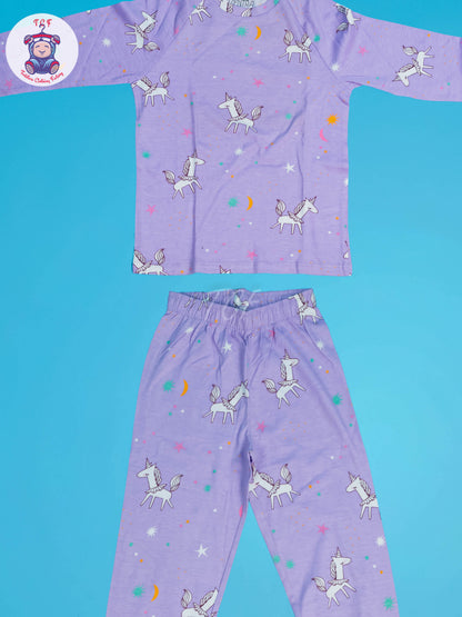 Lavender - Girls Unicorn NightWear