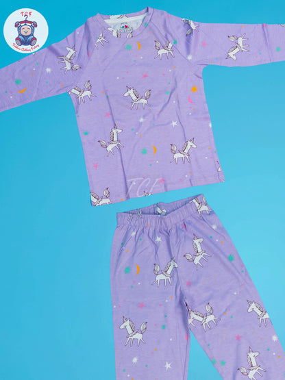 Lavender - Girls Unicorn NightWear