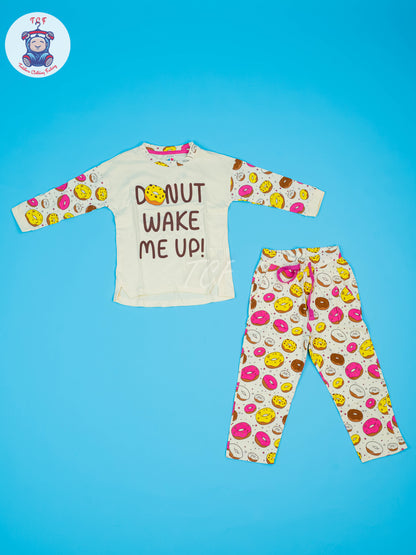 Cream -  Girls Donut Night Wear