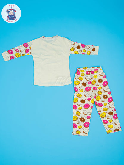 Cream -  Girls Donut Night Wear